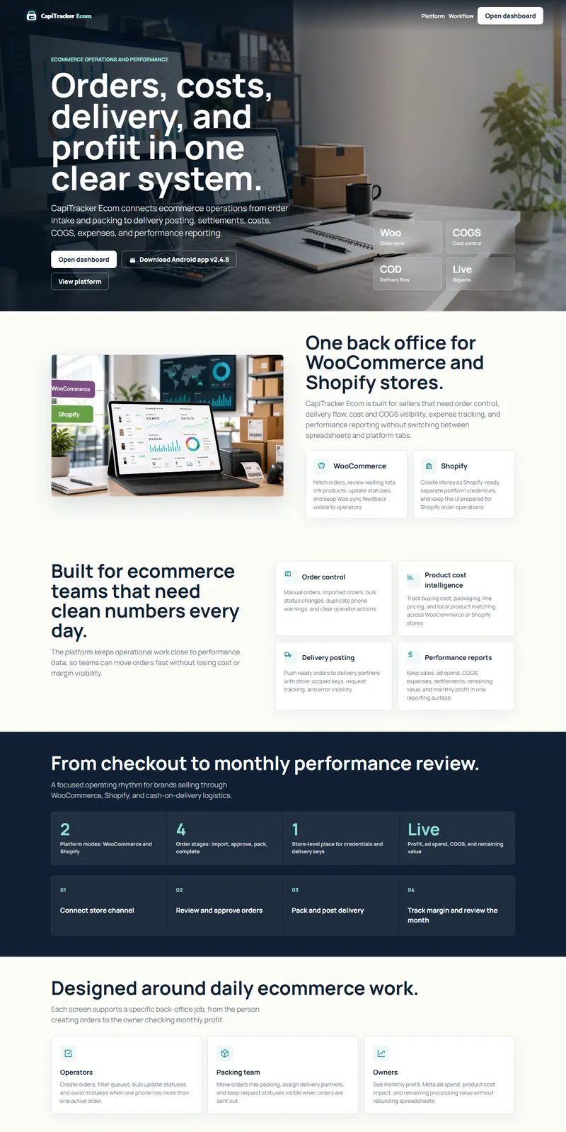 CapiTracker Ecom website