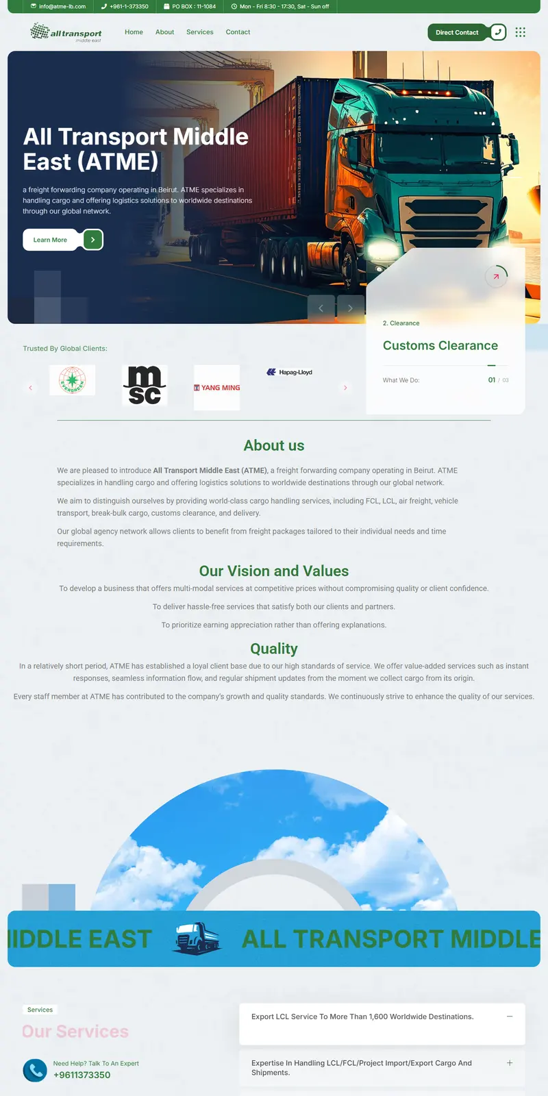 All Transport Middle East website