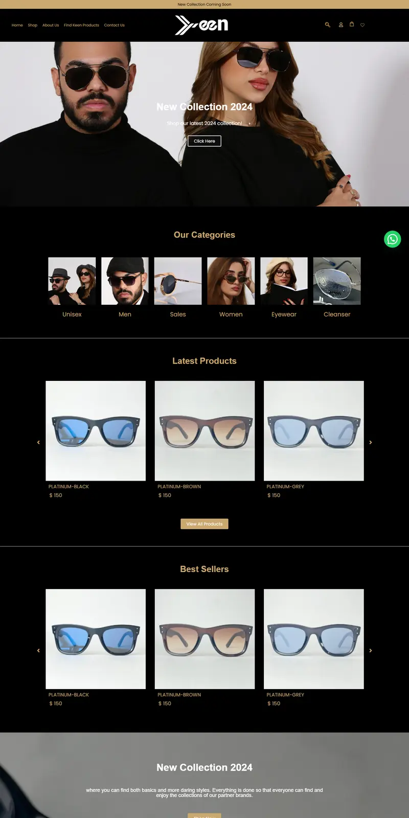 Keen Sunglasses website