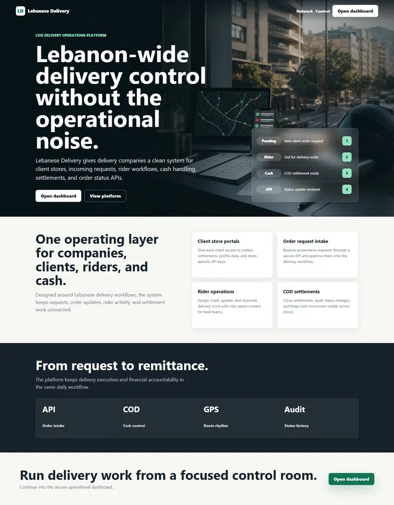 Lebanese Delivery website